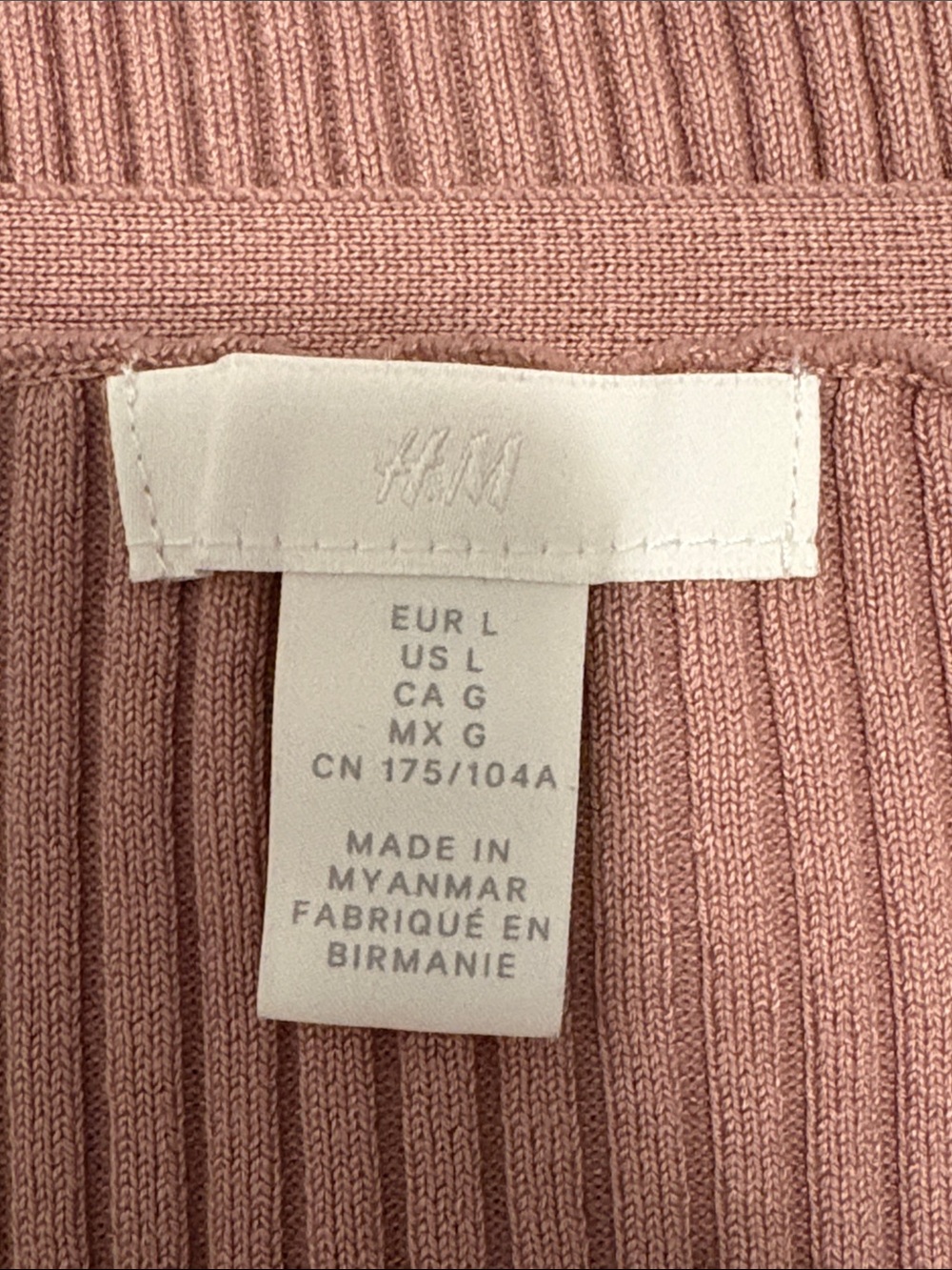 H&M Pink Ribbed Knit Cardigan - Picture 2 of 2